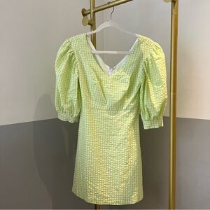Urban Outfitters Gingham Lime Mini Dress